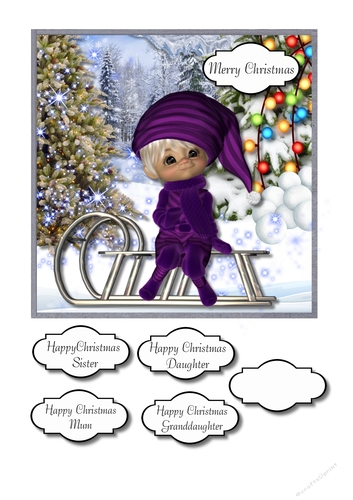Christmas poser doll on sledge 
