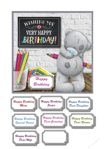Tatty teddy with chalkboard