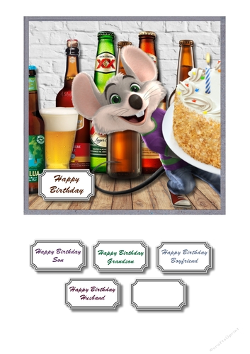 Rat with beer and cake