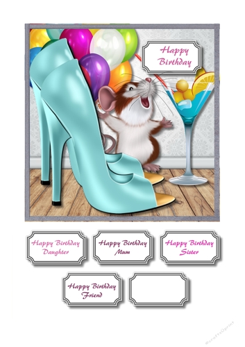 Shoes, mouse, balloons and cocktail