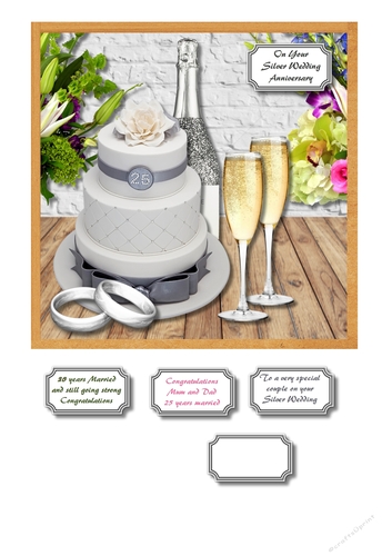 Silver Wedding Anniversary card