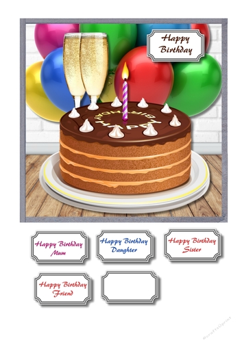 Cake, balloons and champagne