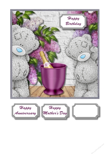 Tatty teddy various occasion card front