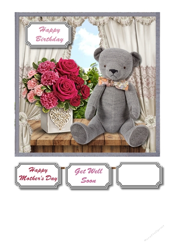 Teddy and flowers for birthday, mothers day or get well soon