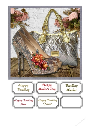 Gold and silver bag and shoes