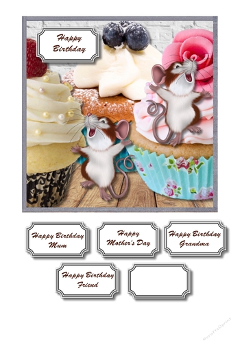 Cupcakes and mice birthday or mothers day