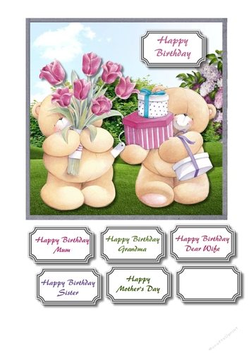 Forever friends bears with flowers and gifts