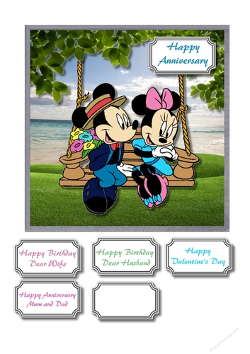 Mickey and Minnie anniversary, valentine or partner birthday