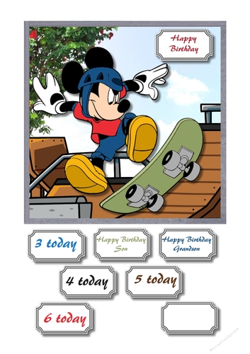Mickey mouse on skateboard park