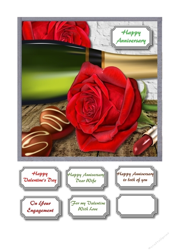 Anniversary or valentine card topper
