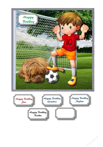 Little footballer with his dog