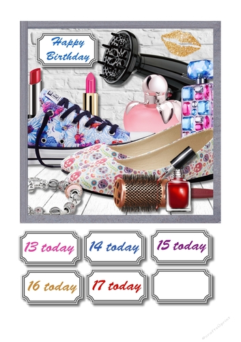 Teenage themed girl card