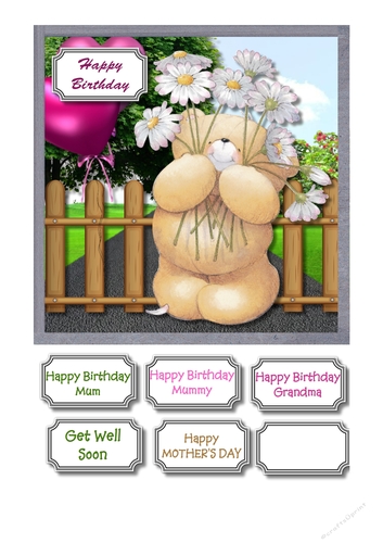 Forever friends bear with daisies and balloons