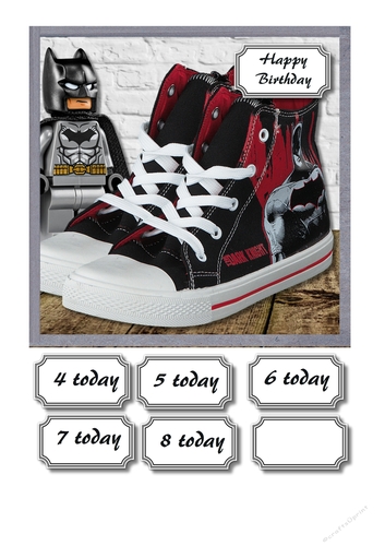 Batman dark knight baseball boots and lego figure