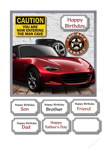 Red car in garage