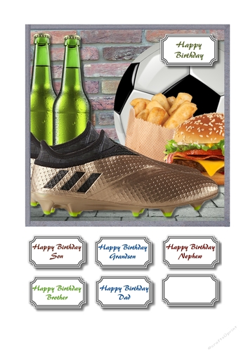 Beer, boots, ball and junk food