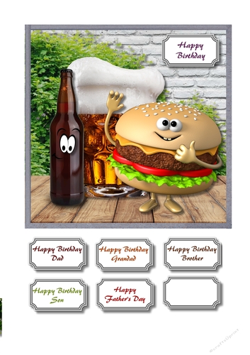 Burger and beer humorous card