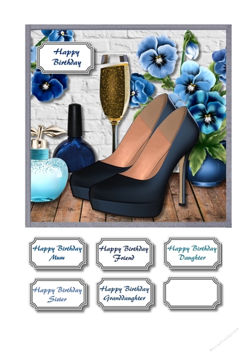 Navy shoes and pansies