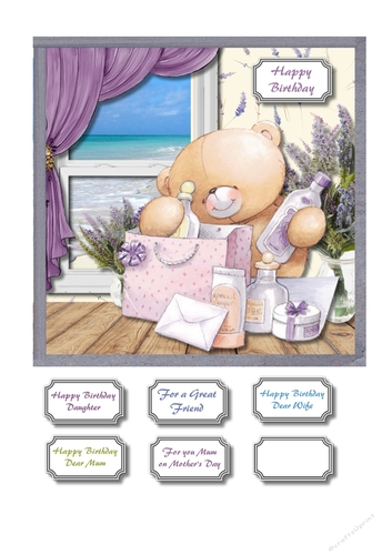 Forever friends pamper bear with lovely beach scenery