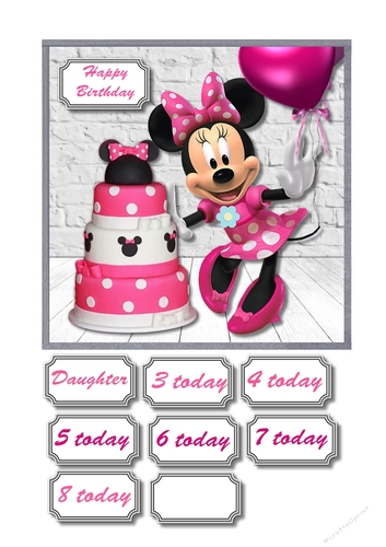 Minnie Mouse with Birthday Cake