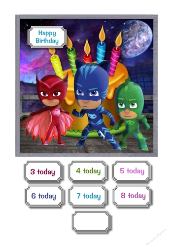 PJ Masks with birthday cake
