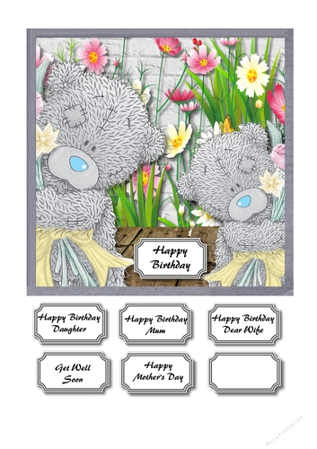 Tatty teddies with bouquets