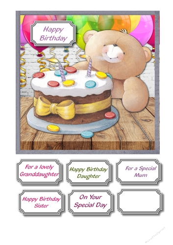 Forever Friends bear with birthday cake