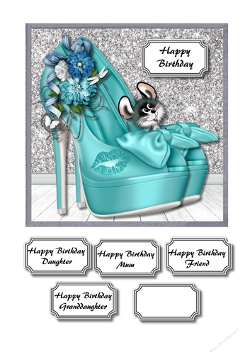 Turquoise shoes with cheeky mouse