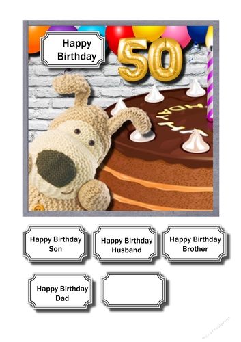 50th birthday male Boofle