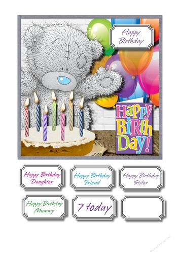 Tatty teddy with cake