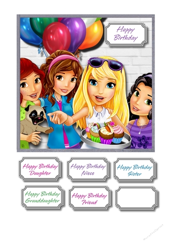 Birthday friends with cupcakes