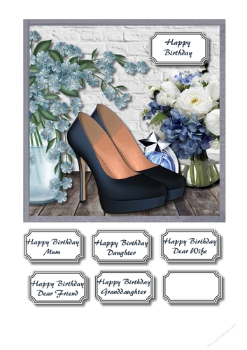 Blue shoes and flowers