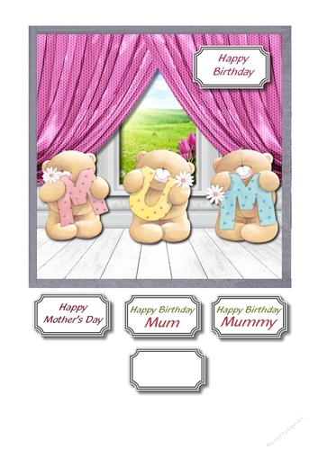 Birthday or Mothers Day Forever friends MUM card topper