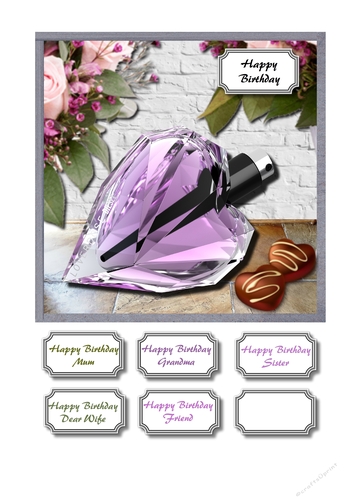 Perfume, flowers and chocolates