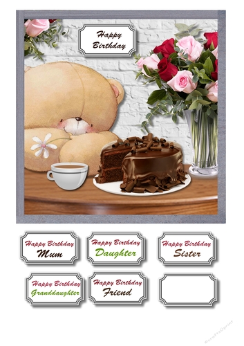Forever friends with chocolate cake and roses