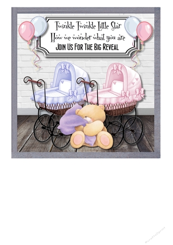 Gender Reveal card front for invitation