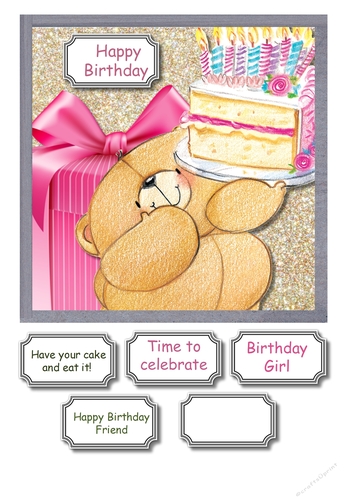 Birthday bear with cake 