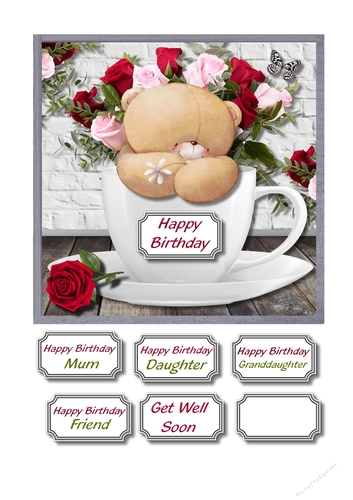 Forever friends in teacup with roses
