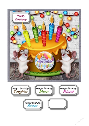 Colourful cake and fairy lights birthday