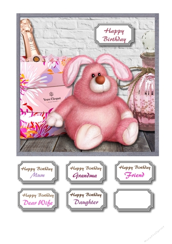 Pink bunny birthday