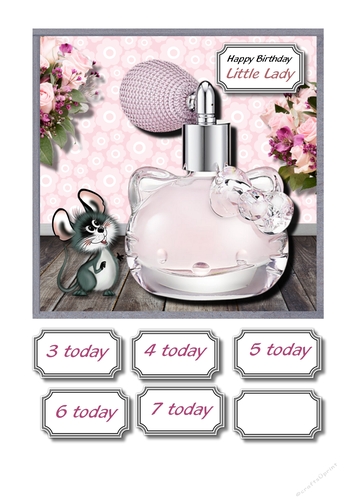 Hello Kitty perfume card topper for your little lady