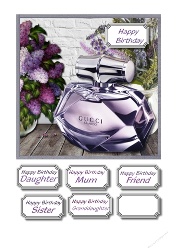 Perfume and flowers in lilac