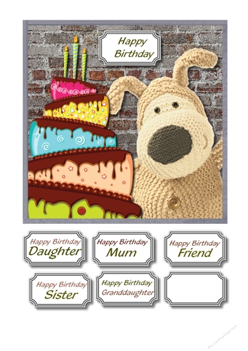 Boofle and birthday cake