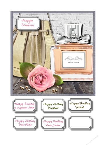 Bag, perfume and rose