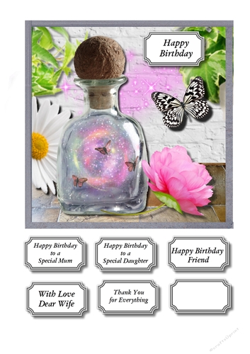 Perfume bottle with flowers