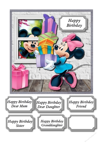 Minnie mouse with gifts