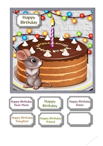 Birthday cake and fairy lights