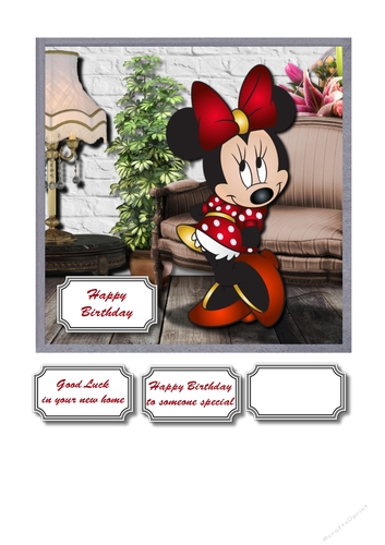 Minnie mouse birthday or new home