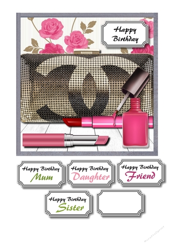Pink accessories and gold designer bag
