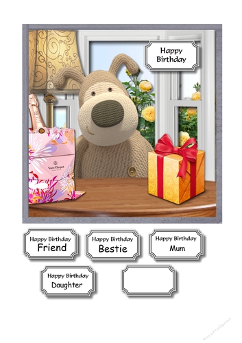 Boofle with birthday gifts